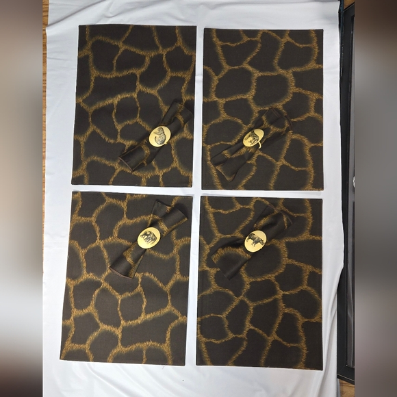 Rose Tree Brown and Gold Dining Table Linens - Picture 1 of 4